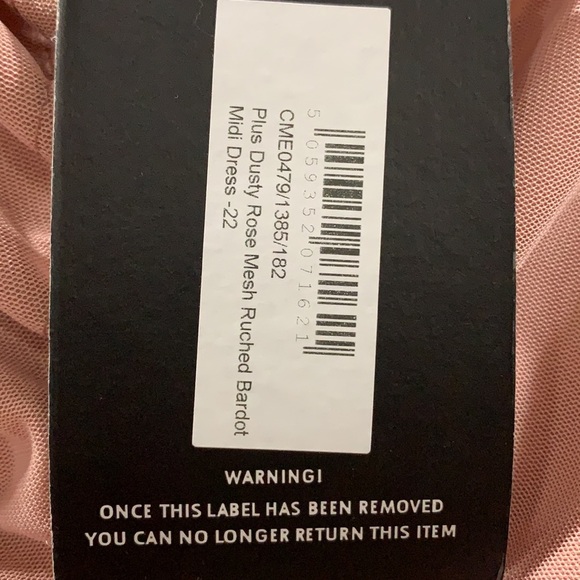 NWT Pretty Little Thing size 18 dusty rose mesh ruched Bardot bodycon dr… - Picture 5 of 9